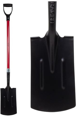 Gambit Tools Spaten mit D-Griff, 125 cm, Fiberglasstiel, Gehärteter Kohlenstoffstahl-Kopf, 30x18 cm Blatt