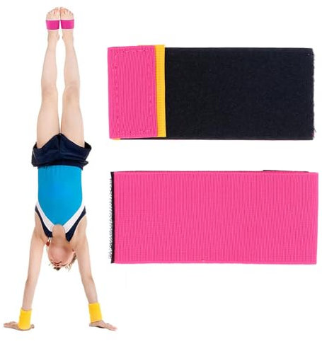 HERCHR Bandas de Entrenador de Dedo del pie de Gimnasia, Bandas de pies poliéster Ajustables de 2 Piezas de Atleta Bandas de práctica de Danza portátil cómoda Correa para el Tobillo para (Rosado)