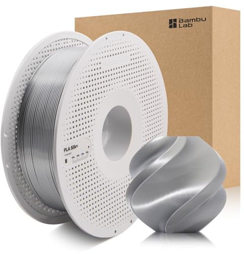 CCTREE Original PLA Silk+ Filament 1,75 mm, mit Spule, Silber 13109 | Shiny Like Chrome,Smooth Like Silk,Easy Print 3D Drucker Filament with RFID für Bambu Lab A/P/X/H Series, AMS, 1KG +/- 0.03mm