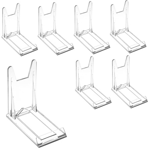 Nogeqi 6 Stück Acryl Tellerständer, Kunststoff Tellerhalter Ständer Verstellbar Aufsteller Kartenständer Transparente Für Bücher Elektronische Produkte Fotodisplays Buchaufsteller