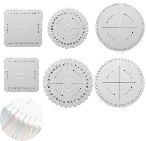 6 Piezas Discos de Trenzado Kumihimo Redondos y Cuadrados, Kit de Espuma para Hacer Pulseras, Collares y Manualidades, Ideal para Adultos y Niños