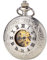 SEWOR Double Open Herren Analog Mechanische Handaufzugstaschenuhr mit Edelstahlarmband SEW127 (Silber)