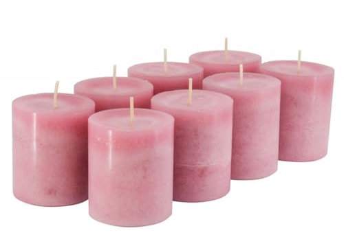 Adventskerzen/Kranzkerzen/Stumpenkerzen - Große Auswahl - Adventskranz/Weihnachtskranz/Weihnachten Kerzen (Antikrosa, Klein & Breit: Höhe 7cm / Ø 6cm - 8 Stück)