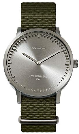LEFF amsterdam - T40 - Armbanduhr - Gehäuse aus Edelstahl - Grünes Nylon Armband - Ø 40mm - Quarzuhrwerk