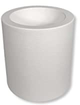 DARO DEKO Blumentopf rund, gewellt mit LED weiß S - Ø 39 x 40cm