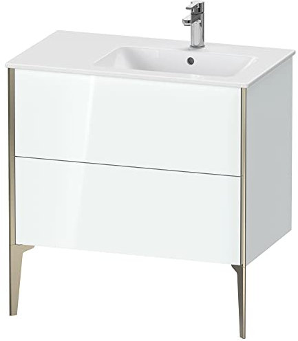 Duravit XViu 4487 Waschtischunterbau stehend, 2 Auszüge, für Waschtisch ME by Starck 234683 Becken rechts, 810x480 mm, Farbe (Front/Korpus): Champagner matt/weiß hgl. - XV44870B185