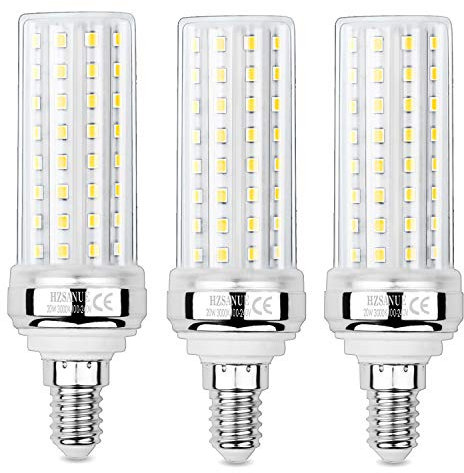 HZSANUE LED Corn Bulbs 20W, 150W Incandescent Bulbs Equivalent, 2300Lm, 3000K Warm White, E14 Small Edison Screw, Pack of 3