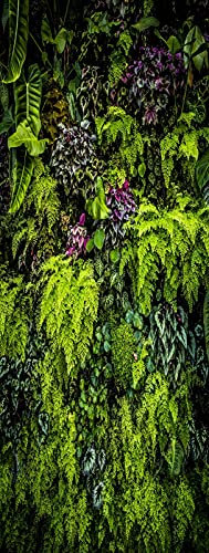 A.Monamour Türtapete Selbstklebend Türfolie Türposter 3D Grün Pflanzen Wand Mit Tropischen Blättern Und Blumen Botanischer Garten Vinyl Folie Türdeko Tapete Wandbild Türaufkleber Türtattoo 77 x 200 cm