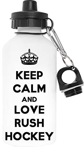 Capzy Keep Calm And Love Rush Hockey Schadstofffrei Weiß Wasserflasche Aluminium Für Draußen Pollutant Free White Water Bottle Aluminium For Outdoors
