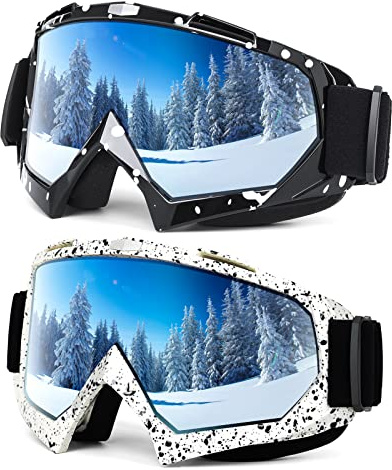 Braylin Snowboard Goggles, 2-Pack Snowboard Goggles for Youth, Teens, Men & Women, OTG Wide Vision Skibrille