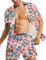 Daupanzees Chemise hawaïenne de luxe boutonnée à manches courtes pour homme, rose, Taille S