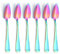 AXIAOLU 6-piece Rainbow Grapefruit Spoons,Stainless Steel Grapefruit Spoons for Citrus Fruit, Serrated Edges Spoon Pack of 6 (rainbow）