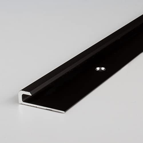 PROVISTON | Einfassprofil | Aluminium eloxiert | Bronze Dunkel | Breite 30 mm | Höhe 5 mm | Länge 1000 mm | Gebohrt | Abschlussprofil | Einschubprofil | Abschlussleiste | Bodenprofil | 1 Stück