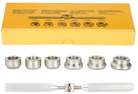 ANKROYU Gehäuseöffner Entferner für Uhrenrückseiten, Verstellbarer Uhrenöffner Werkzeug Uhren Reparatur Werkzeugsatz Uhrengehäuseöffner mit 6 Größen 18,5 bis 29,5 mm