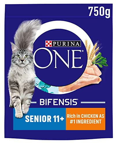 PURINA ONE Senior 11+ Chicken Dry Cat Food 750g (Pack of 4)