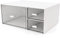 Desktop Organizer Stackable Storage Drawers with 3 Compartments Stackable Drawers Great for Desk Storage, Makeup Storage Bathroom Organization Accessories Etc (White)