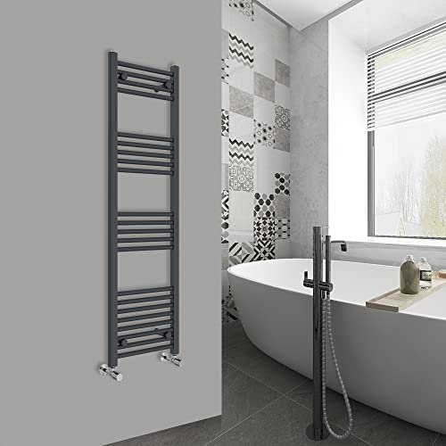 WarmeHaus Handtuchheizkörper für Badezimmer, 1400 x 400 mm, gerade, für Badezimmer, Küche, Anthrazit