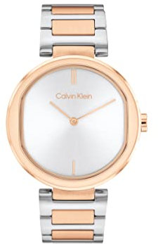 Calvin Klein Analog Quarzuhr für Damen Kollektion CK Sensation mit Zweifarbiges Edelstahlarmband - 25200251
