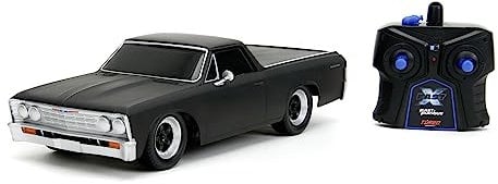 Jada Toys Fast and Furious RC Auto EL Camino (schwarz) - Ferngesteuerter Chevrolet EL Camino 1967 R/C aus Fast & Furious 10, 1:16 (28 cm), 2,4 GHz, bis 10 km/h, Spielzeugauto für Kinder ab 6 Jahre