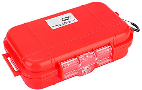 Joyzan Waterproof Storage Case, Weatherproof Hard Case Outdoor Survival Shockproof Box Sturdy for Tackle Cameras Phones Camping Climbing Fishing Hiking Water Sports Knives(Red)