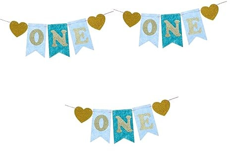 ifundom 3 Stücke Sky Erste Geburtstag Banner Dekorationen Baby Geburtstag Party Hängen Banner Für Decke Tür Fenster