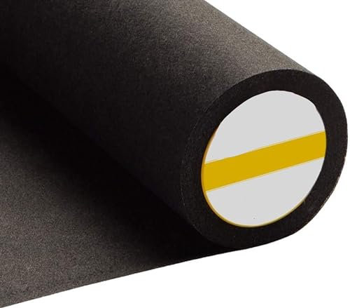 The Fabric Guys Tear Away Iron On Hand & Machine Embroidery Stabilizer Interfacing 1 Metre Precut Length & 59cm Wide Backing Single Sided For Sewing Applique Repair Quilting Non Woven (Black)