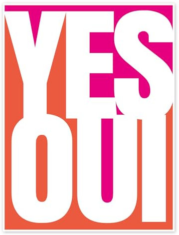 Posterlounge Yes Oui I Poster von Typobox 100 x 130 cm Orange Wandbilder Wanddeko