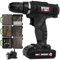 MYLEK MYW09 18V Cordless Drill Electric Screwdriver Set, Powerful Lithium Ion Battery Pack, 18 Volts Combi Driver with MYLEK 4ORCE Accessory Kit (204 Piece)