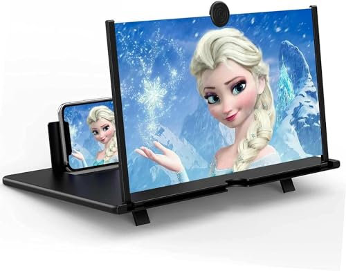 14 Inches Screen Magnifier for Cell Phone,Phone Screen Amplifier 3D HD Mobile Phone Screen Magnifying Enlarger for Movies Videos Games, Screen Amplifier–Fit for All Smartphones (Black, 14)