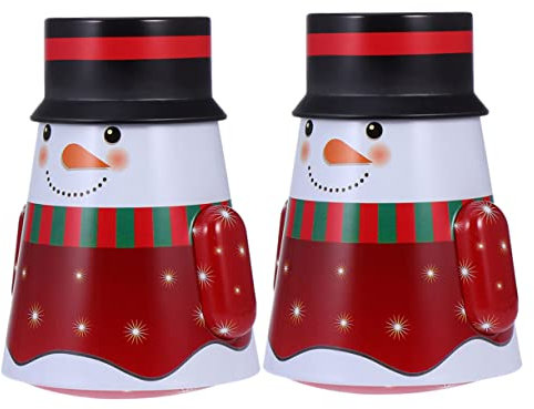 Cabilock Cartoon Eisen Lagerung Box Weihnachten Schneemann Candy Fall Tumbler Candy Bin Dekorative