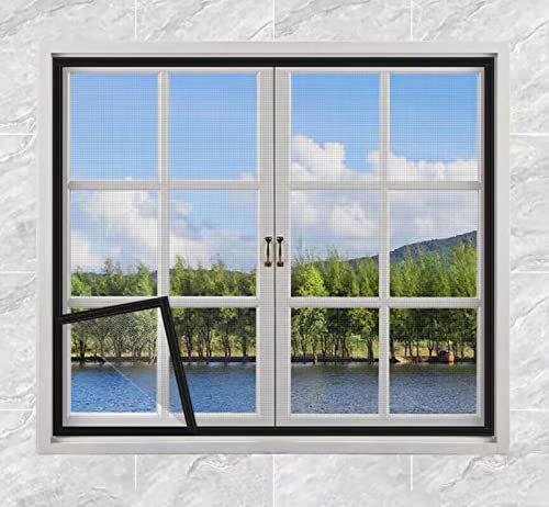 85x160cm,DIY Fly Screen Window Removable Screen Mesh Washable Window Screen Net Kit Keep Bugs Flys Mosquitoes Out