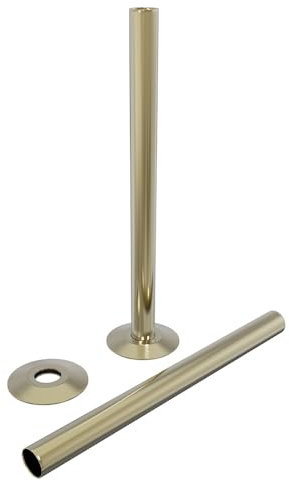NRG Towel Rail Radiators 180mm Radiator Pipe + Collars One Pair Brushed Brass