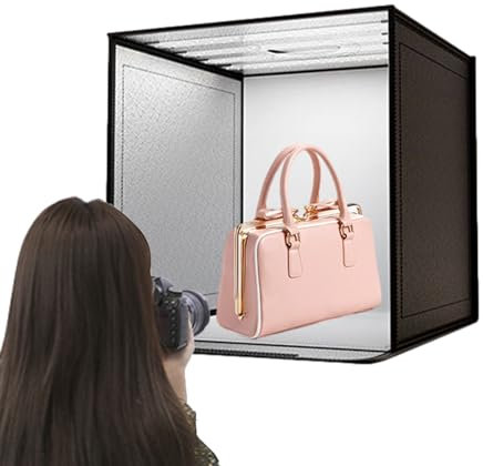 Studio Photo Box - Cadre photo pliable avec lumière LED réglable | Accessoires pour séances photo professionnelles portables 40 x 40 cm, boîte à lumière pour photographie de produits, Fotoc