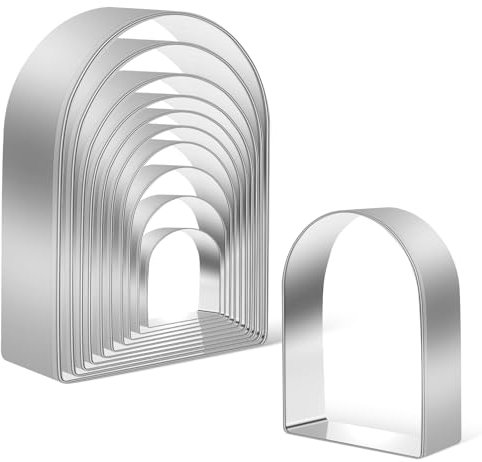 Lot de 10 emporte-pièces arqués, 10 pièces géométriques en acier inoxydable de 2,5 à 25,4 cm, emporte-pièces pour la cuisine