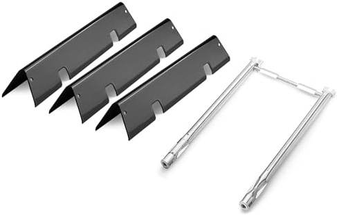 69785 Grillbrenner und 67045 Flavorizer Bars für Weber Spirit I & II 200 Series, Spirit I E210/220 & II E210/S210(mit vorderen Brennerknöpfen), Aromaschienen und Brennerrohre Ersatzteile für Weber