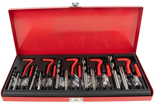 Merautop SJ 131-tlg Gewindereparatursatz, Helicoil-Gewindereparatur Ersatz für M5 M6 M8 M10 M12