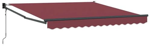 Toldo retráctil automático vidaXL Burdeos 300x250 cm, toldo de patio, dosel retráctil, toldo de jardín