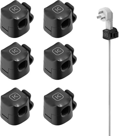 Bettinay 6PCS Magnetic Cable Tidy Clips, Strong Self Adhesive Portable Charging Cable Magnetic Cable Organizer Storage Holder