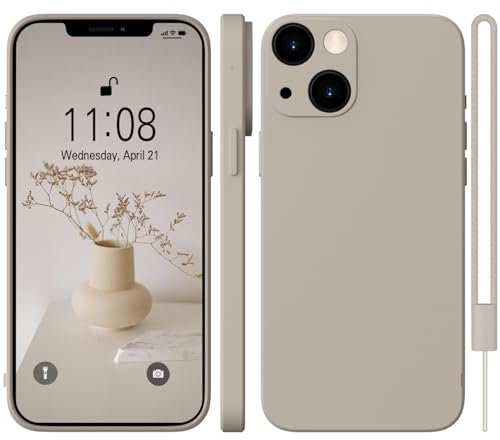 WXX für iPhone 14 Hülle Silikon Case, Handyhülle für iPhone 14 Dünn Slim mit Microfiber, Kratzfeste Rundumschutz Case Hülle für iPhone 14 6.1'' Titanium Grau