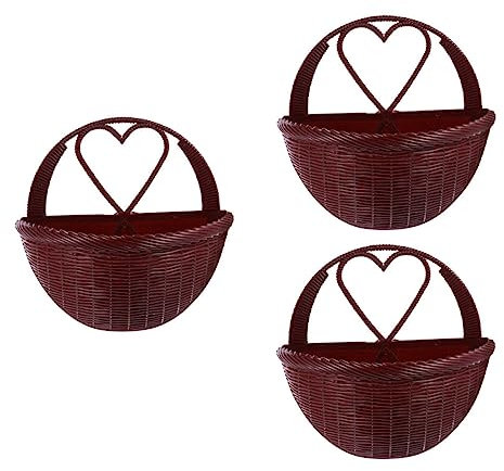 Yardwe 3 Piezas Cesta De Flores para Colgar En La Pared Planta De Interior Planta Montada En La Pared Jardinera De Pared Aire Libre Maceta para Colgar En La Pared Muro El Plastico