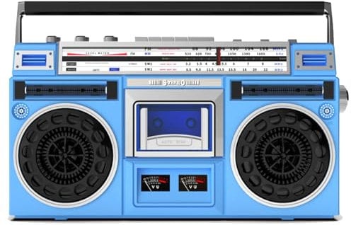 Spdazzleburst Retro-Boombox-CD-Kassettenspieler, CD-Kassettenspieler, mit AM/FM-Radio, klassischer 80er-Jahre-Stil, unterstützt SD/USB-Eingang – Kassettenrekorder für Familientreffen auf Reisen,Blue