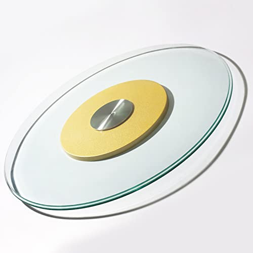 FGDIUCVN Lazy Susan Plato Giratorio de Vidrio Templado Redondo Transparente para Servir Soporte Giratorio para Cocina, Mesa de Comedor, Bandeja Organizador de Mesa, Soporte de almacenamient