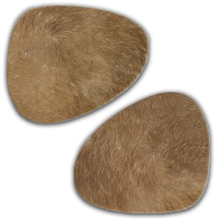 unendlich schoen - 2er Platzset Platzdeckchen, echt Kuhfell abwaschbar, Tischset natürlich rutschfest, Deko Telleruntersetzer Esstisch Wohnzimmer (Taupe braun, 41,5 x 31 cm)