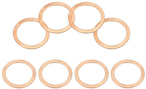 PATIKIL Joint Cuivre M30, 8 Pièces 30mm ID 38mm OD 1.5mm D'Épaisseur Rondelle Plate Métrique pour Vis Boulon Bouchons de Carter de Vidange