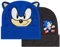 Concept One Jungen The Hedgehog 2-Piece Set, Large Face with Ears and Small Sonic Logo Beanie, Grau/Blau, Einheitsgröße
