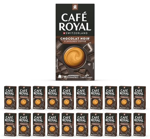 Café en Capsules Aluminium - Café Royal Pro | 20 x 10 soit 200 Dosettes - Saveur Chocolat Noir - Compatibles avec les Machines à café Nespresso®* Alu à usage Domestique