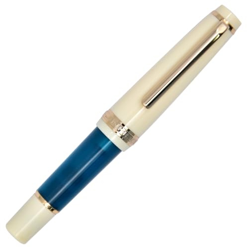 Ranvi Jinhao 82 Mini Acrylic Fountain Pen,Iridium Fine Nib,Short Paragraph Pocket Travel Pen with Ink Converter-Dark blue