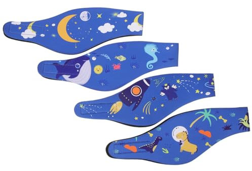 Milisten 1 Jeu Sports Nautiques Bandeau De Soin De La Peau Boules Quies Lunettes D'arène Bandeau De Natation Pour Enfants D'oreille Pour La Natation Baignade Blue Néoprène 4 Pièces