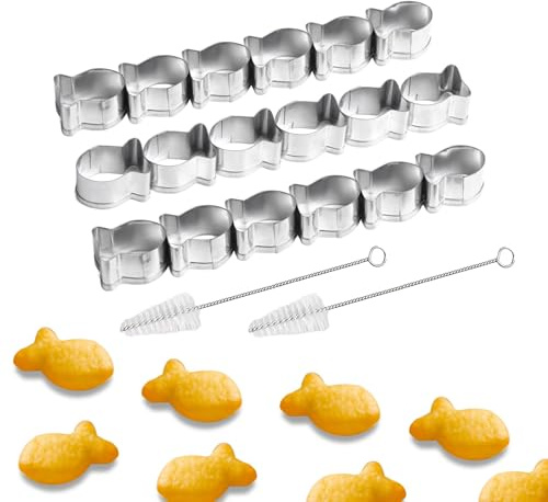 SEVENKA Fish-Shaped Cookie Cutter Set, 18 Cavity, Stainless Steel, 3 Pack