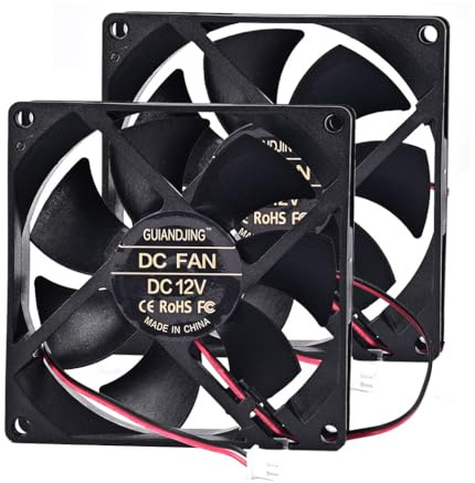 GUIANDJING 9225 Cooling Fan 9cm 92mm X 25mm DC 12V 2Pcs Dual Ball Bearings Brushless 2Pin XH2.54 2600RPM